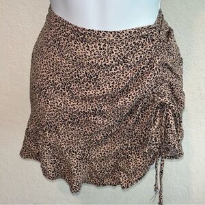 Urban Romantics Leopard Print Ruched Skirt